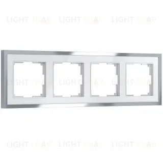 Рамка четверная Werkel Baguette белый-серебро a062782 a062782