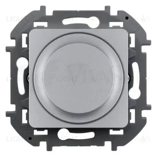 Светорегулятор с поворотной ручкой, без нейтрали LED 5-75Вт, 5-300 Вт для ламп накал. Legrand Valena Life, алюминий 673792 673792