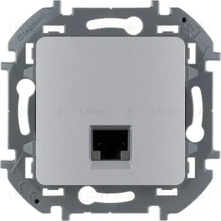 Розетка компьютерная одинарная 5 кат, RJ 45, UTP Daccord (Legrand) INSPIRIA, алюминий 673827 673827