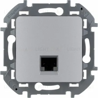 Розетка компьютерная одинарная 6 кат, RJ 45, UTP Daccord (Legrand) INSPIRIA, алюминий 673832 673832