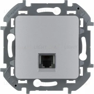 Розетка телефонная одинарная RJ 11 Daccord (Legrand) INSPIRIA, алюминий 673822 673822