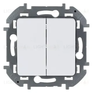 Выключатель двухклавишный проходной Daccord (Legrand) INSPIRIA 10A/250В, белый 673655 673655