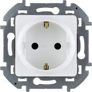 Розетка с заземлением с защитными шторками 16A/250В, винтовой зажим Daccord (Legrand) INSPIRIA, белый 673730 673730