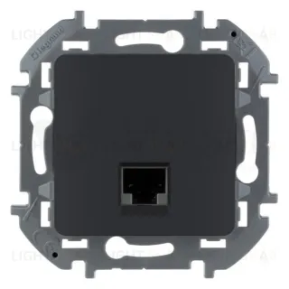 Розетка компьютерная одинарная 5 кат, RJ 45, UTP Daccord (Legrand) INSPIRIA, антрацит 673828 673828