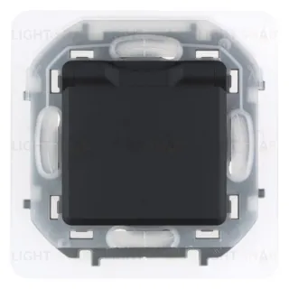 Розетка с заземлением с защитными шторками и крышкой 16A/250В, винтовой зажим Daccord (Legrand) INSPIRIA, антрацит 673743 673743