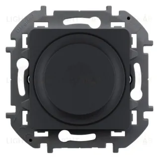 Светорегулятор с поворотной ручкой, без нейтрали LED 5-75Вт, 5-300 Вт для ламп накал. Legrand Valena Life, антрацит 673793 673793