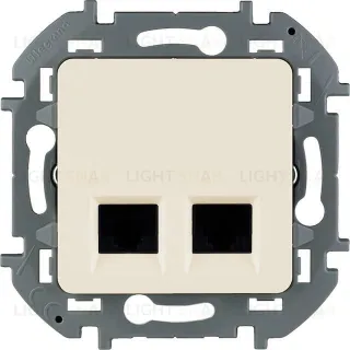 Розетка компьютерная двойная 5 кат, RJ 45, UTP Daccord (Legrand) INSPIRIA, слоновая кость 673836 673836