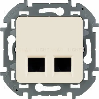 Розетка компьютерная двойная 6 кат, RJ 45, UTP Daccord (Legrand) INSPIRIA, слоновая кость 673841 673841
