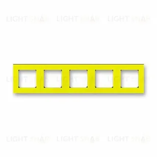 Рамка пятерная ABB Levit желтый-дымчатый чёрный 2CHH015050A6064 2CHH015050A6064