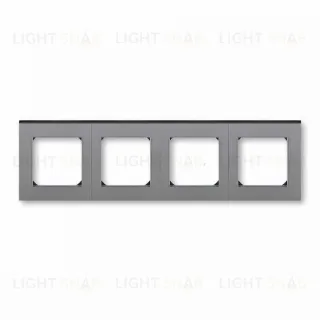 Рамка четверная ABB Levit сталь-дымчатый чёрный 2CHH015040A6069 2CHH015040A6069