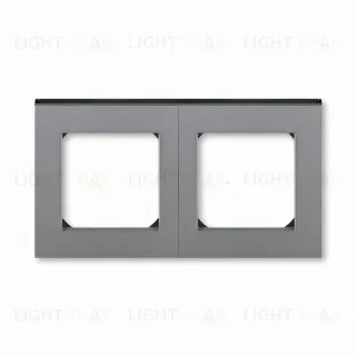 Рамка двойная ABB Levit сталь-дымчатый чёрный 2CHH015020A6069 2CHH015020A6069