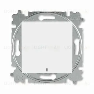 Переключатель одноклавишный с подсветкой ABB Levit (с 2-х мест) 10А, белый-белый 2CHH590646A6003 2CHH590646A6003