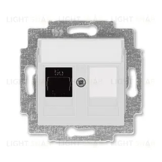 Розетка компьютерная одинарная ABB Levit RJ45 6 кат, серый 2CHH296117A6016 2CHH296117A6016