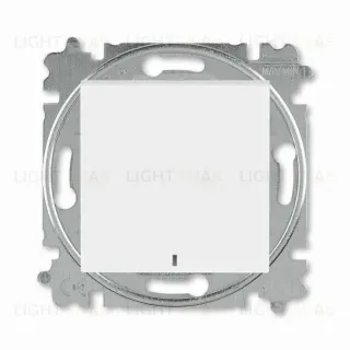 Выключатель кнопочный одноклавишный с подсветкой ABB Levit, 10 А, белый-ледяной 2CHH599147A6001 2CHH599147A6001