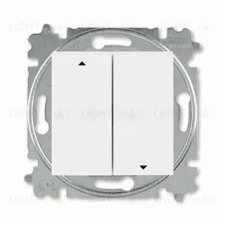 Выключатель управления жалюзи кнопочный ABB Levit, белый-белый 2CHH598845A6003 2CHH598845A6003