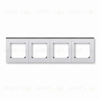 Рамка четверная ABB Levit серебро-дымчатый чёрный 2CHH015040A6070 2CHH015040A6070