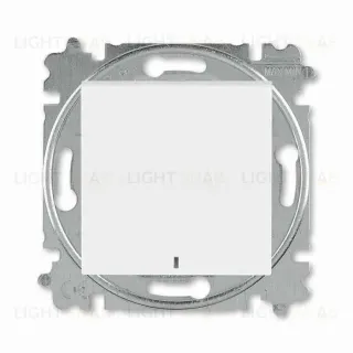 Переключатель одноклавишный с подсветкой ABB Levit (с 2-х мест) 10А, белый-ледяной 2CHH590646A6001 2CHH590646A6001