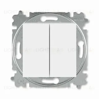 Переключатель двухклавишный ABB Levit (с 2-х мест), 10А, белый-ледяной 2CHH595245A6001 2CHH595245A6001