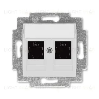 Розетка компьютерная двойная ABB Levit RJ45 6 кат, серый 2CHH296118A6016 2CHH296118A6016