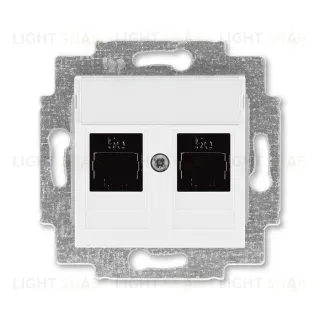 Розетка компьютерная двойная ABB Levit RJ45 6 кат, белый 2CHH296118A6003 2CHH296118A6003