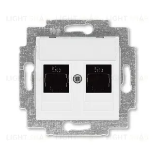 Розетка компьютерная двойная ABB Levit RJ45 5 кат, белый 2CHH295118A6003 2CHH295118A6003