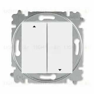 Выключатель управления жалюзи кнопочный ABB Levit, белый-ледяной 2CHH598845A6001 2CHH598845A6001