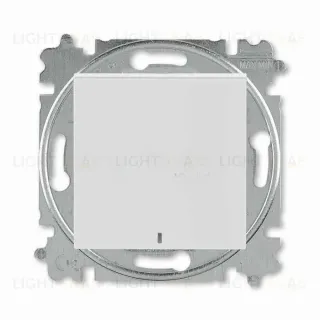 Выключатель одноклавишный с подсветкой ABB Levit, 10 А, серый-белый 2CHH590146A6016 2CHH590146A6016