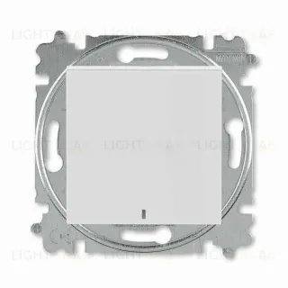 Переключатель одноклавишный с подсветкой ABB Levit (с 2-х мест) 10А, серый-белый 2CHH590646A6016 2CHH590646A6016