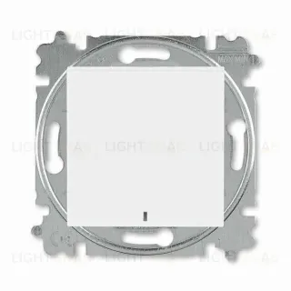 Выключатель кнопочный одноклавишный с подсветкой ABB Levit, 10 А, белый-белый 2CHH599147A6003 2CHH599147A6003