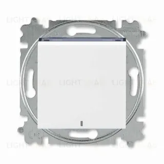 Переключатель одноклавишный с подсветкой ABB Levit (с 2-х мест) 10А, белый-дымчатый чёрный 2CHH590646A6062 2CHH590646A6062