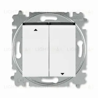 Выключатель управления жалюзи кнопочный ABB Levit, белый-дымчатый чёрный 2CHH598845A6062 2CHH598845A6062