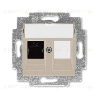Розетка компьютерная одинарная ABB Levit RJ45 6 кат, кофе макиато 2CHH296117A6018 2CHH296117A6018