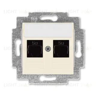 Розетка компьютерная двойная ABB Levit RJ45 6 кат, слоновая кость 2CHH296118A6017 2CHH296118A6017