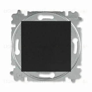 Выключатель кнопочный одноклавишный ABB Levit, 10 А, антрацит-дымчатый чёрный 2CHH599145A6063 2CHH599145A6063