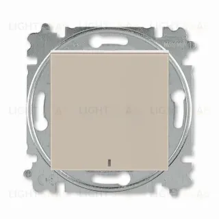 Выключатель кнопочный одноклавишный с подсветкой ABB Levit, 10 А, кофе макиато-белый 2CHH599147A6018 2CHH599147A6018