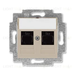 Розетка компьютерная двойная ABB Levit RJ45 5 кат, кофе макиато 2CHH295118A6018 2CHH295118A6018