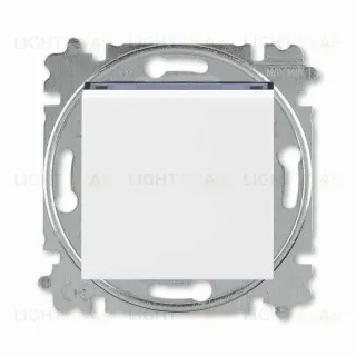 Переключатель кнопочный одноклавишный ABB Levit, 10 А, белый-дымчатый чёрный 2CHH598645A6062 2CHH598645A6062