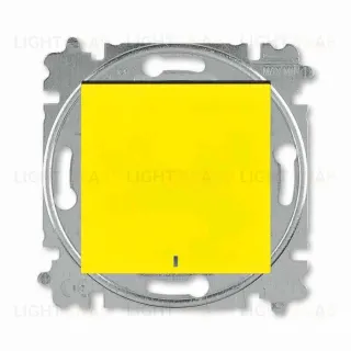 Выключатель одноклавишный с подсветкой ABB Levit, 10 А, желтый-дымчатый чёрный 2CHH590146A6064 2CHH590146A6064