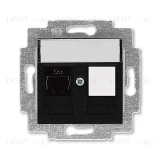 Розетка компьютерная одинарная ABB Levit RJ45 6 кат, антрацит 2CHH296117A6063 2CHH296117A6063