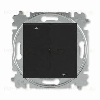 Выключатель управления жалюзи кнопочный ABB Levit антрацит-дымчатый чёрный 2CHH598845A6063 2CHH598845A6063