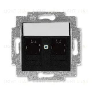 Розетка компьютерная двойная ABB Levit RJ45 5 кат, антрацит 2CHH295118A6063 2CHH295118A6063