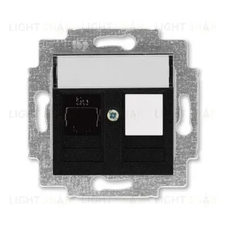 Розетка компьютерная одинарная ABB Levit RJ45 5 кат, антрацит 2CHH295117A6063 2CHH295117A6063