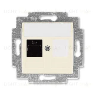 Розетка компьютерная одинарная ABB Levit RJ45 5 кат, слоновая кость 2CHH295117A6017 2CHH295117A6017