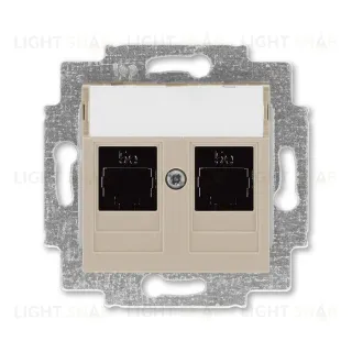 Розетка компьютерная двойная ABB Levit RJ45 6 кат, кофе макиато 2CHH296118A6018 2CHH296118A6018