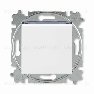 Выключатель одноклавишный перекрестный ABB Levit (из 3-х мест), 10А, белый-дымчатый чёрный 2CHH590745A6062 2CHH590745A6062