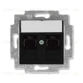 Розетка компьютерная двойная ABB Levit RJ45 6 кат, антрацит 2CHH296118A6063 2CHH296118A6063