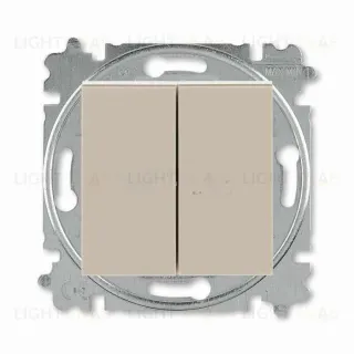 Выключатель кнопочный двухклавишный ABB Levit, 10 А, кофе макиато-белый 2CHH598745A6018 2CHH598745A6018