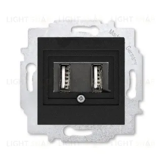 Usb розетка двойная для зарядки (1,4А) ABB Levit антрацит 2CHH290040A6063 2CHH290040A6063