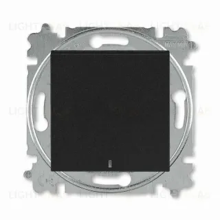 Выключатель одноклавишный с подсветкой ABB Levit, 10 А, антрацит-дымчатый чёрный 2CHH590146A6063 2CHH590146A6063