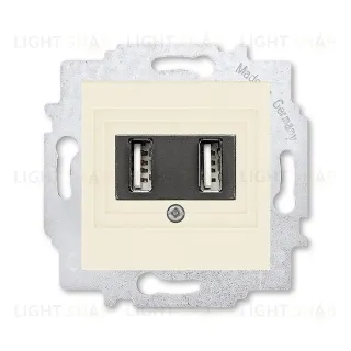 Usb розетка двойная для зарядки (1,4А) ABB Levit, слоновая кость 2CHH290040A6017 2CHH290040A6017